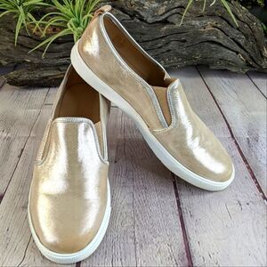 ELEPHANTITO Classic Slip-On Sneakers - Metallic Gold